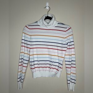 Forever 21 Colorful Striped Turtleneck Sweater